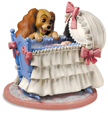 WDCC Lady And The Tramp Lady And Cradle Welcome Little